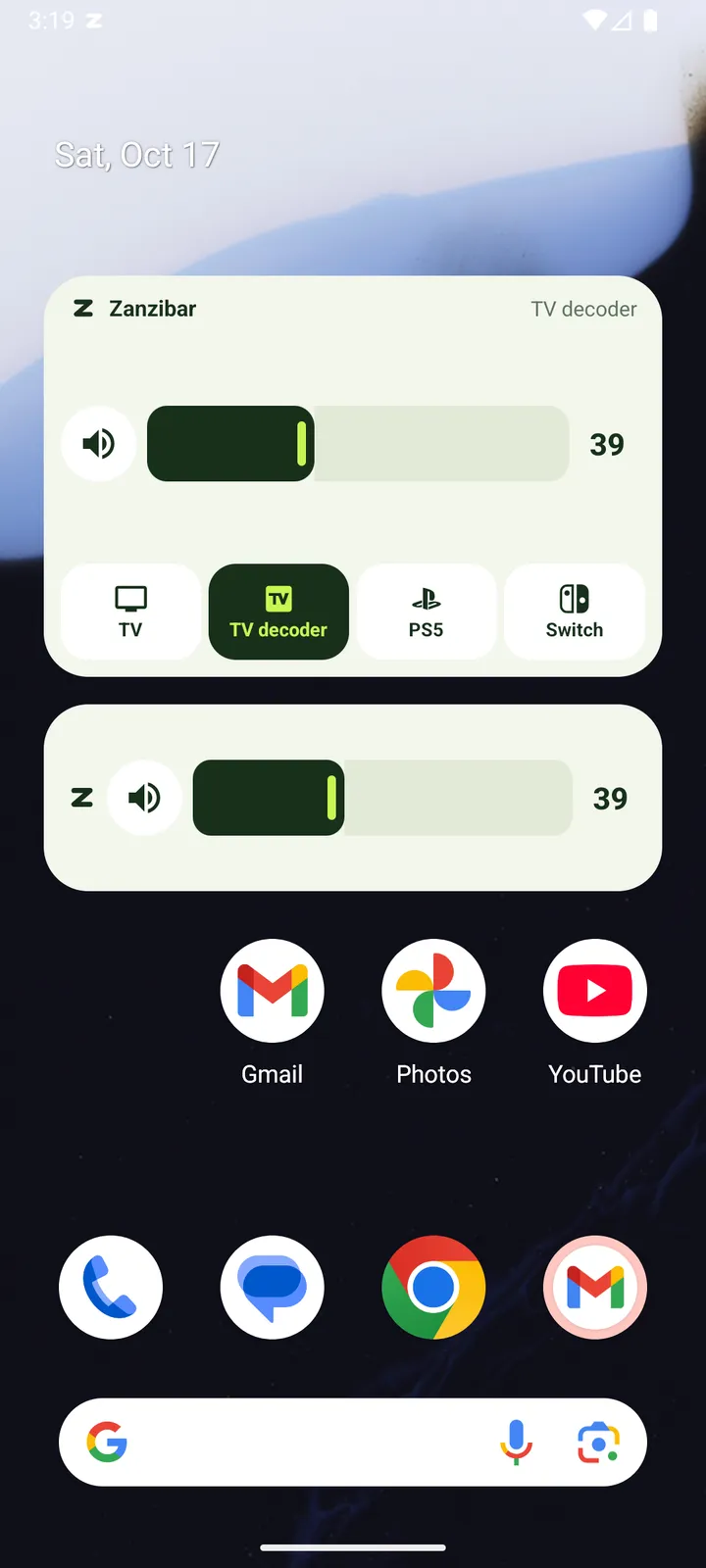 Zapbar's home-screen widgets